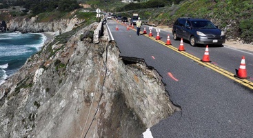A chunk of the Big Sur Marathon course has fallen into the ocean
